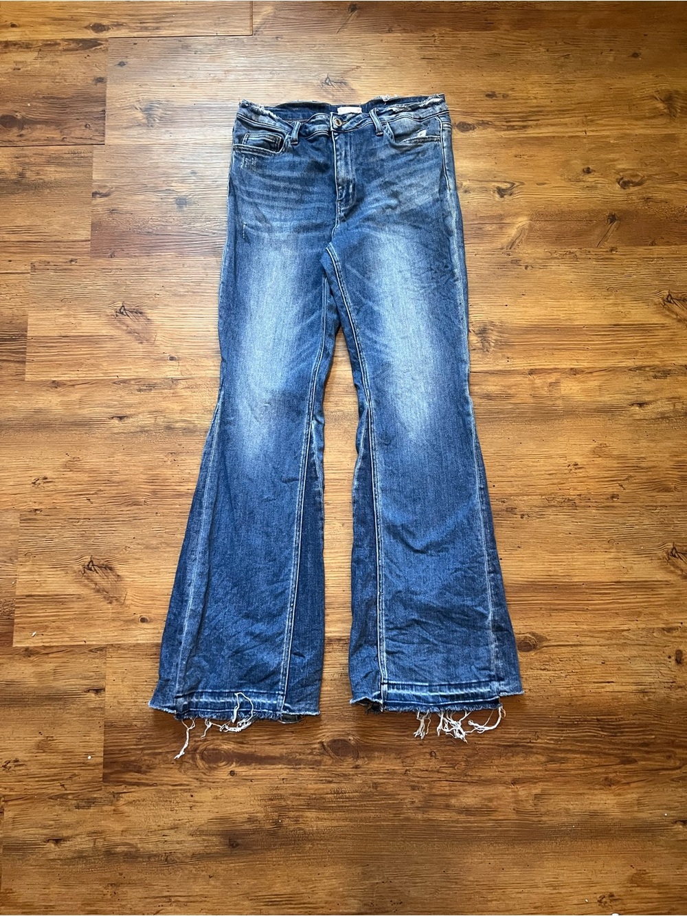 Altar'd State Distressed Blue Flare Jeans